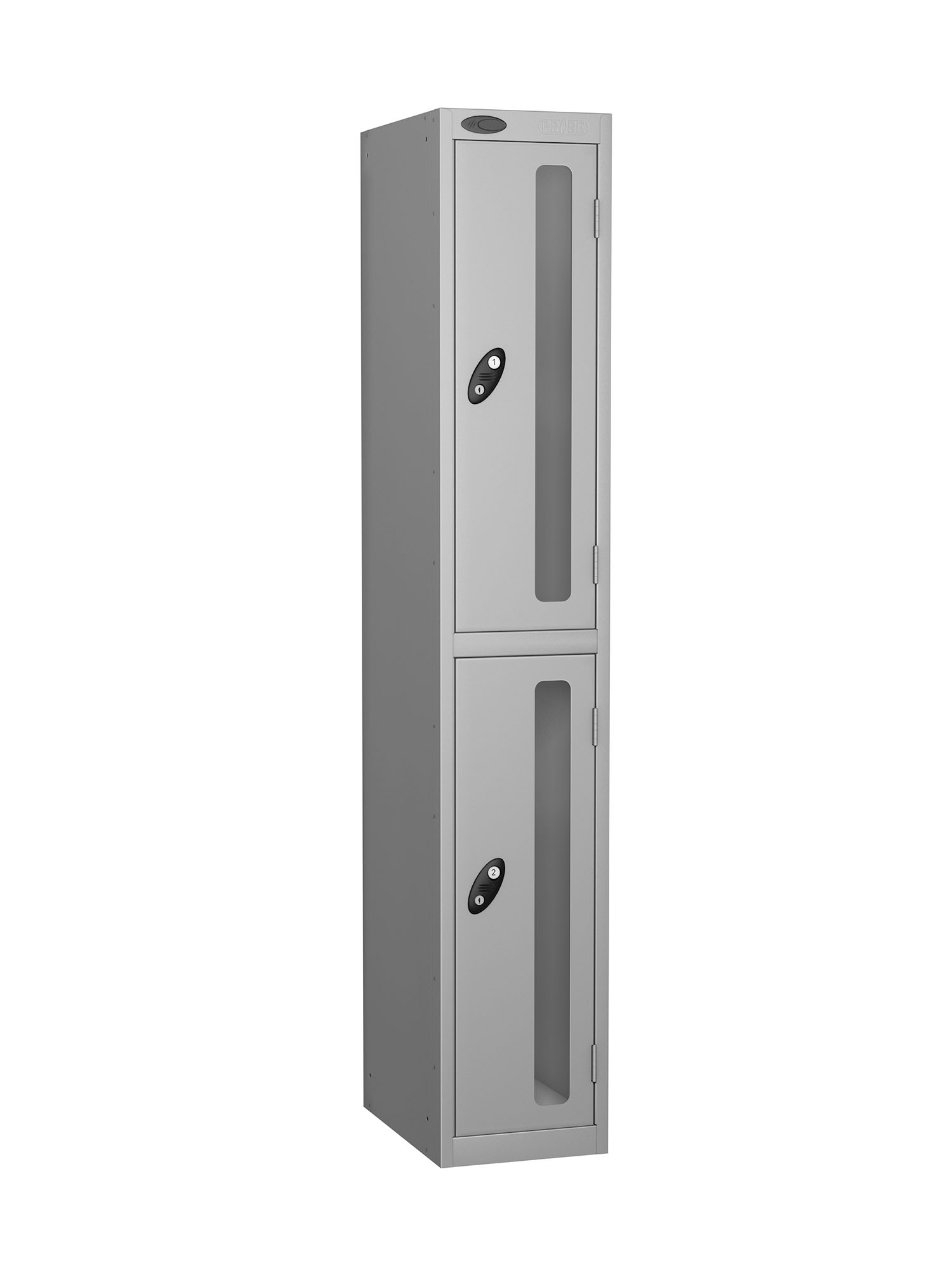 Probe 2 doors vision panel anti-stock theft locker silver