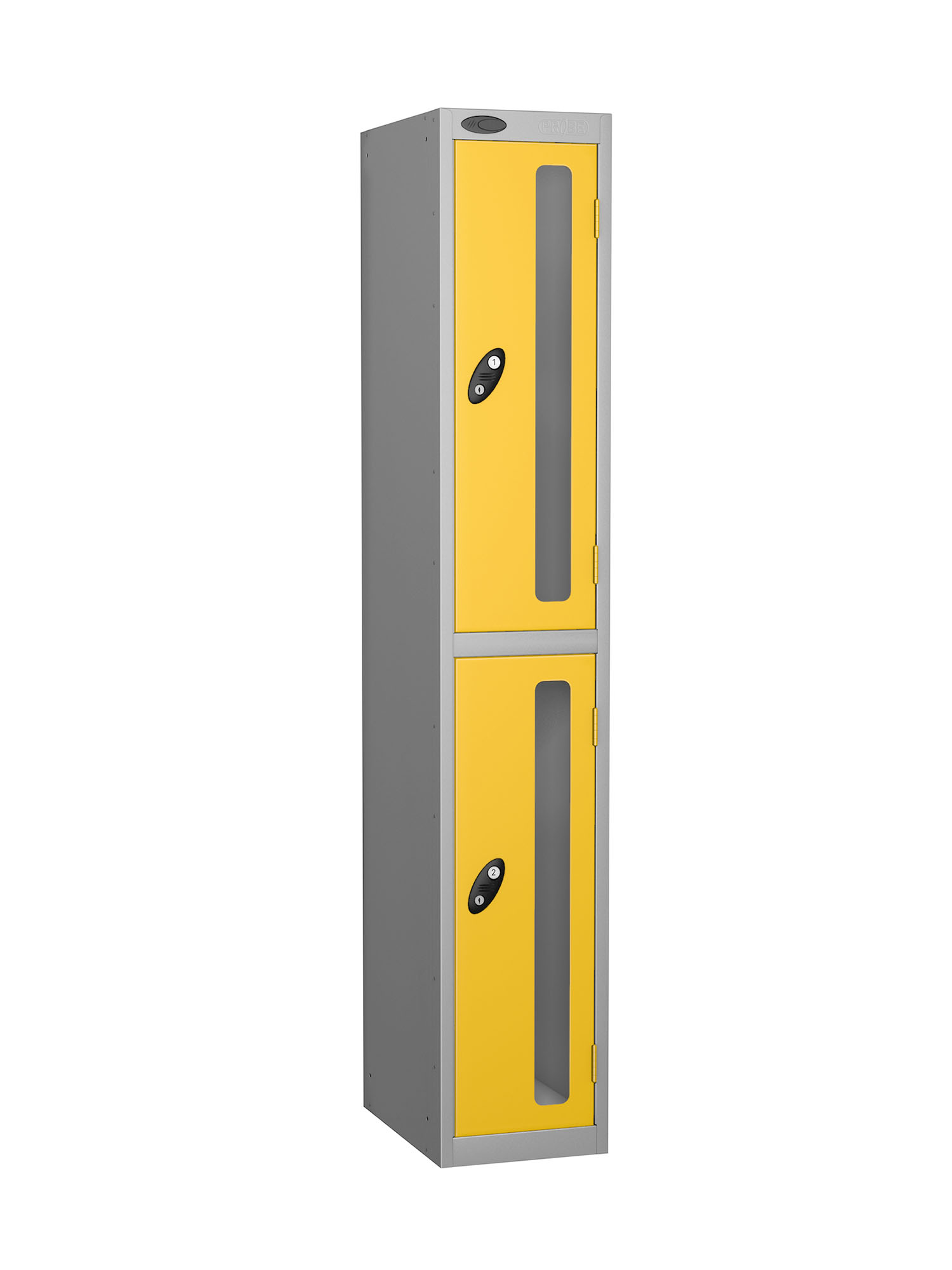 Probe 2 doors vision panel anti-stock theft locker yellow