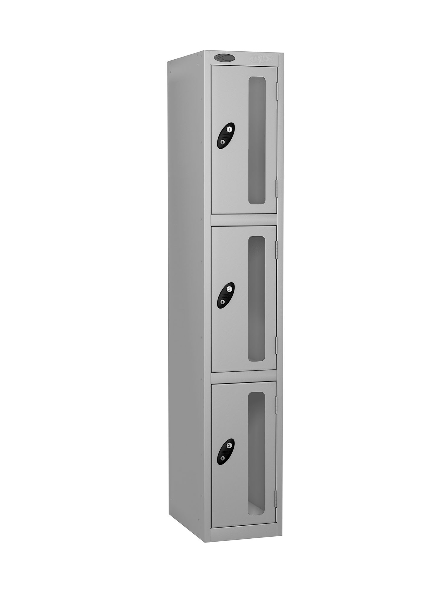 Probe 3 doors vision panel anti-stock theft locker silver