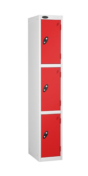 Probe 3 doors steel locker red