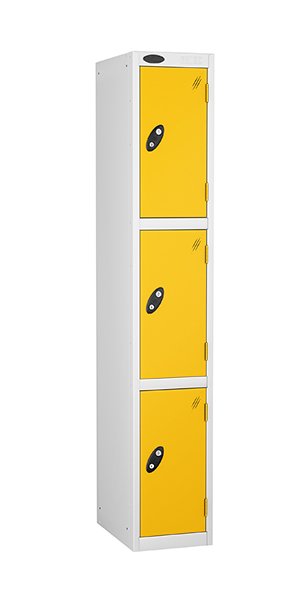 Probe 3 doors steel locker yellow