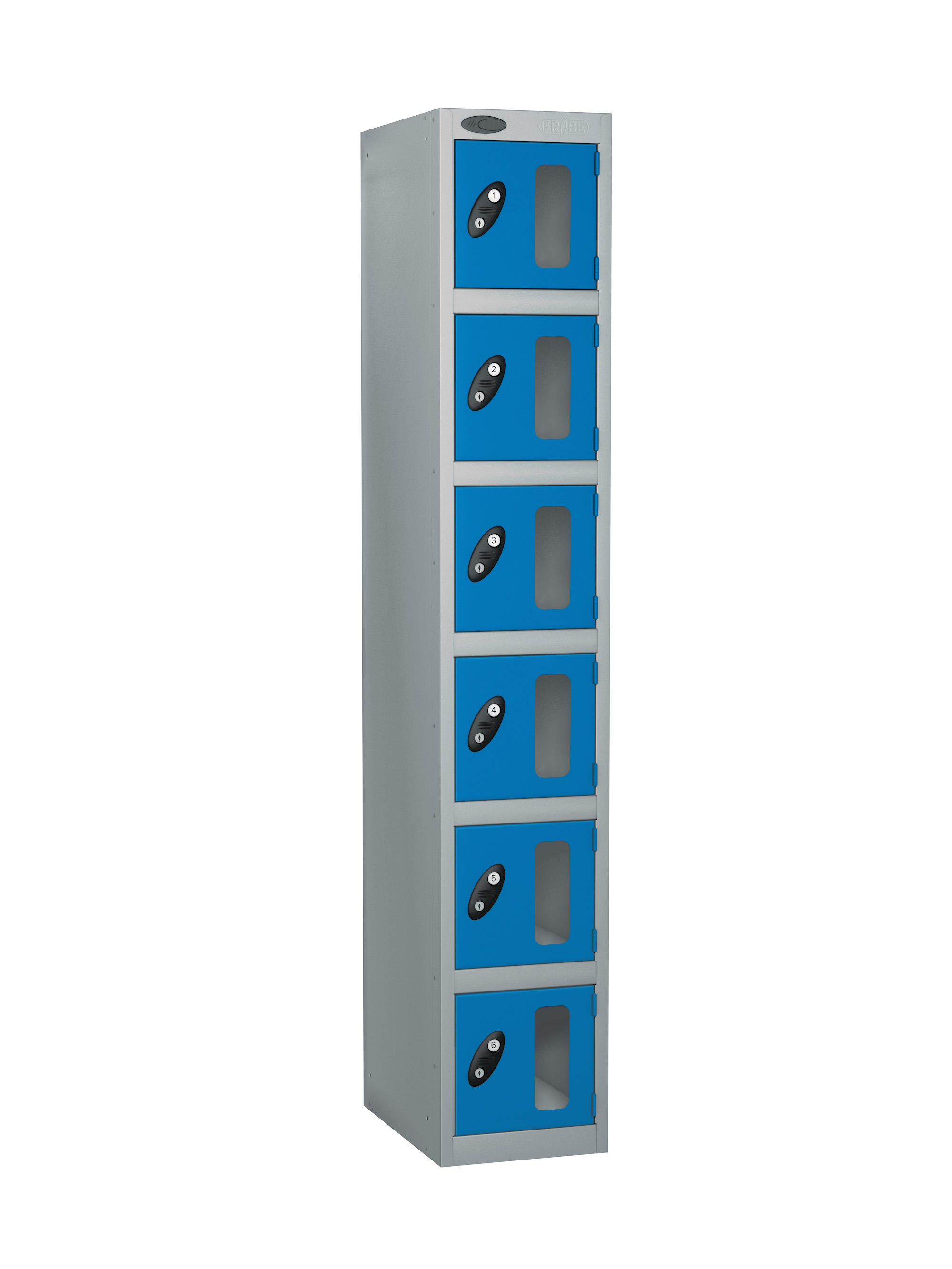 Probe 6 doors vision panel anti-stock theft locker blue