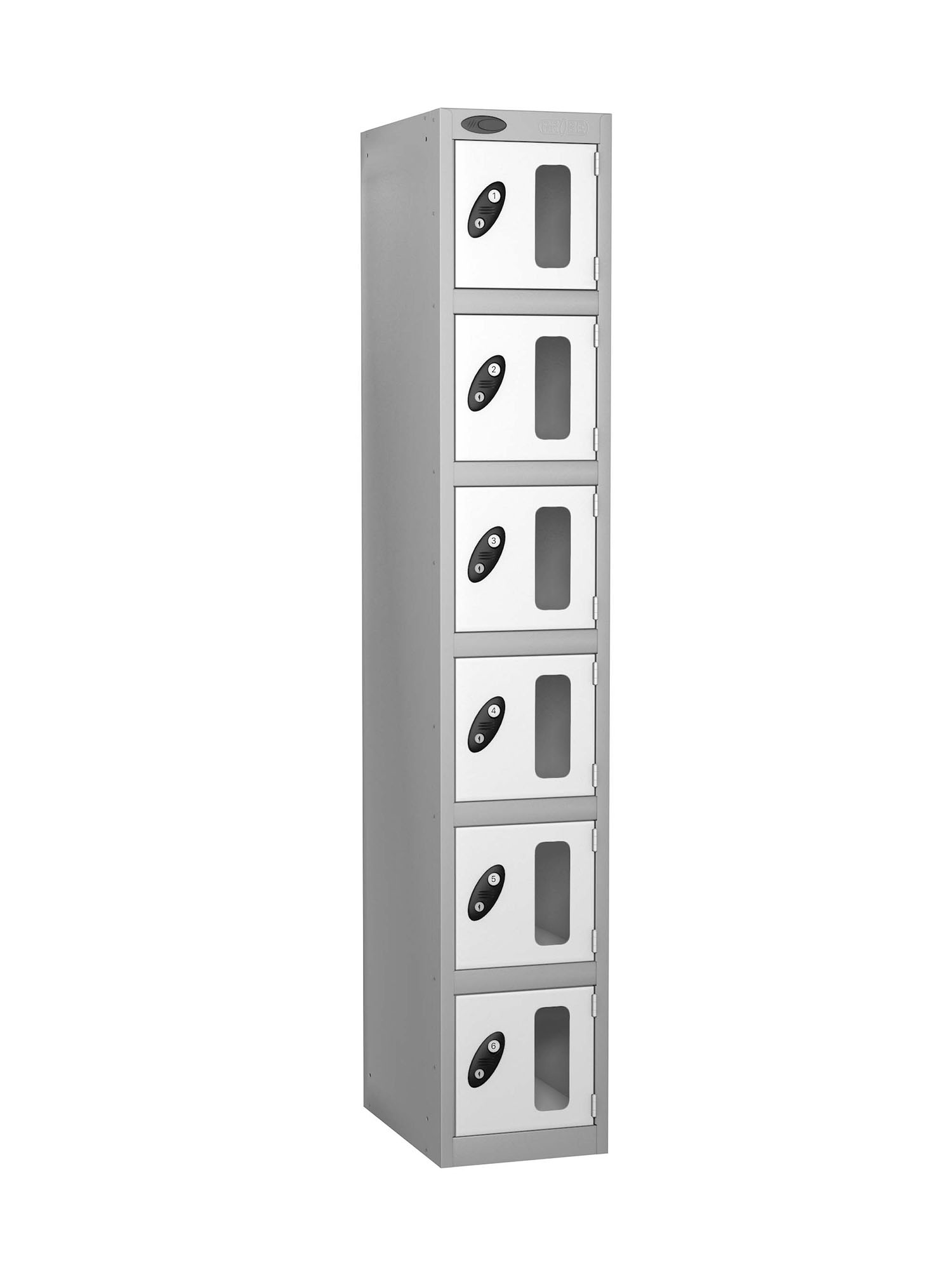Probe 6 doors vision panel anti-stock theft locker white