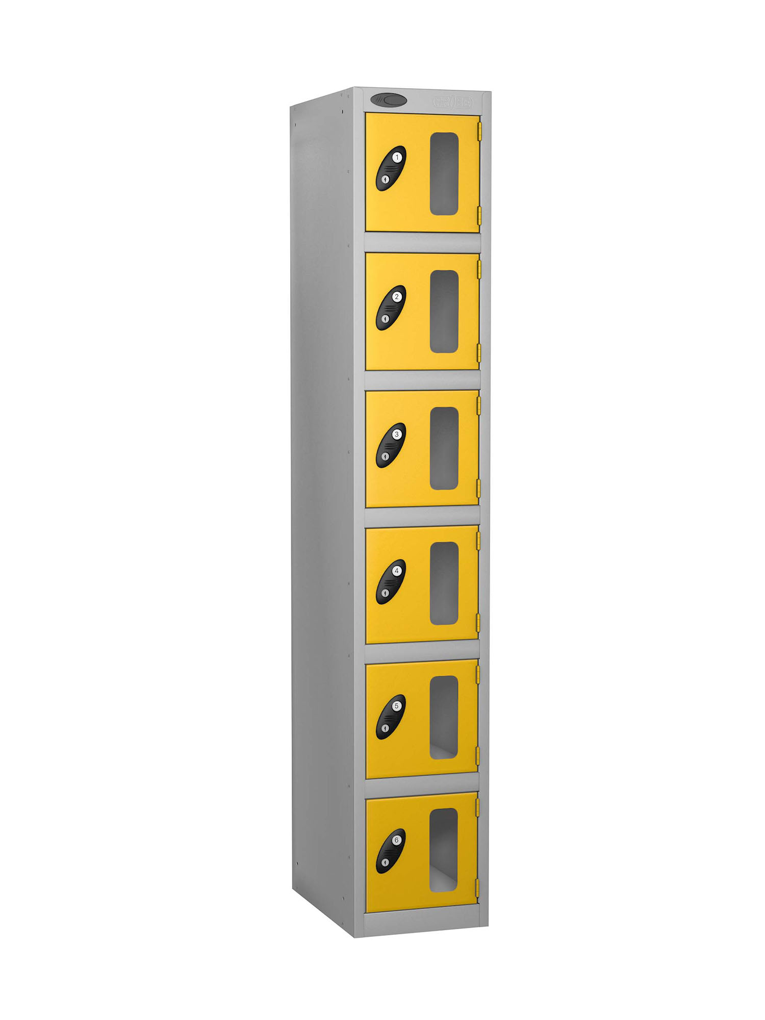 Probe 6 doors vision panel anti-stock theft locker yellow
