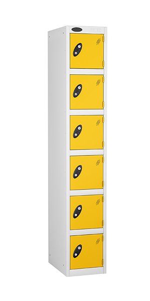 Probe 6 doors steel locker yellow
