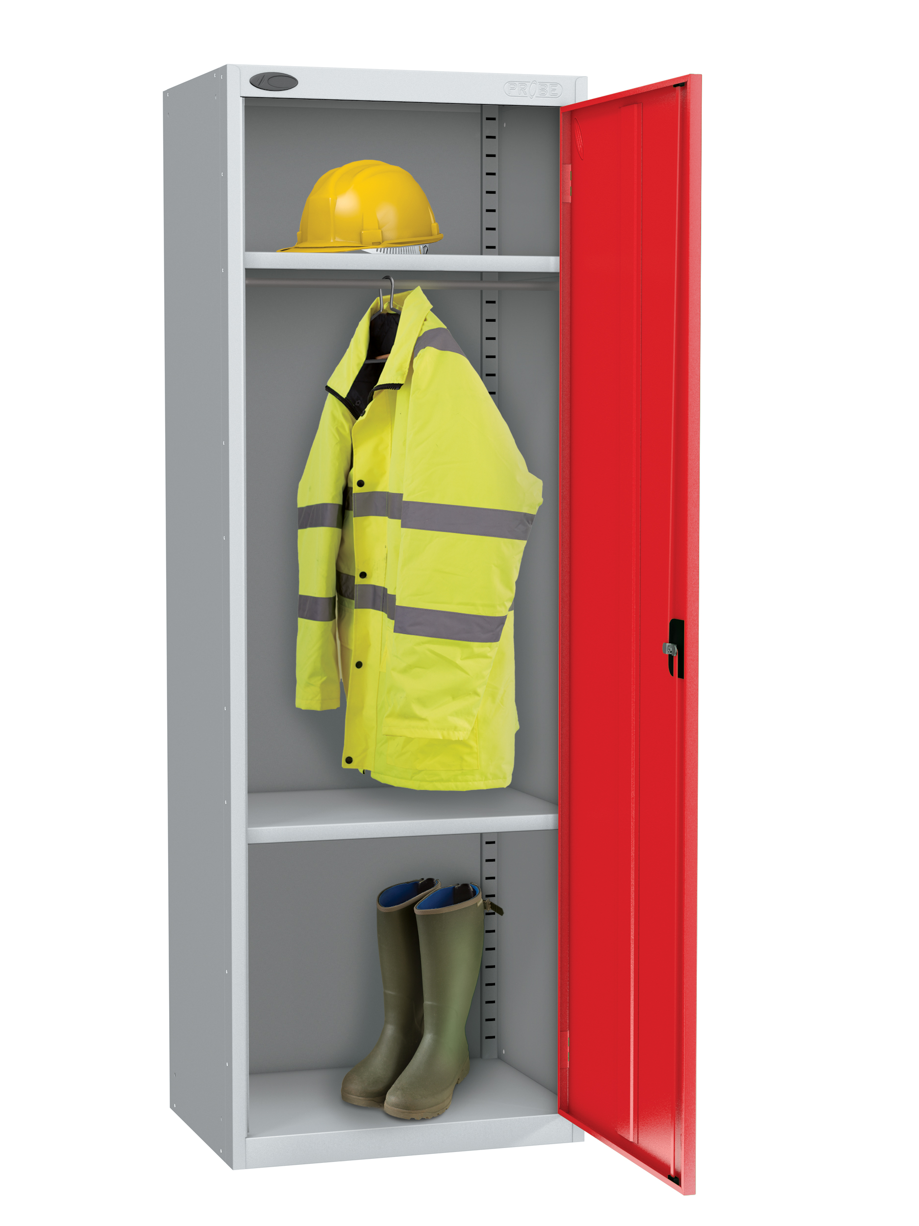 Probe high capacity specialist locker with division in red colour