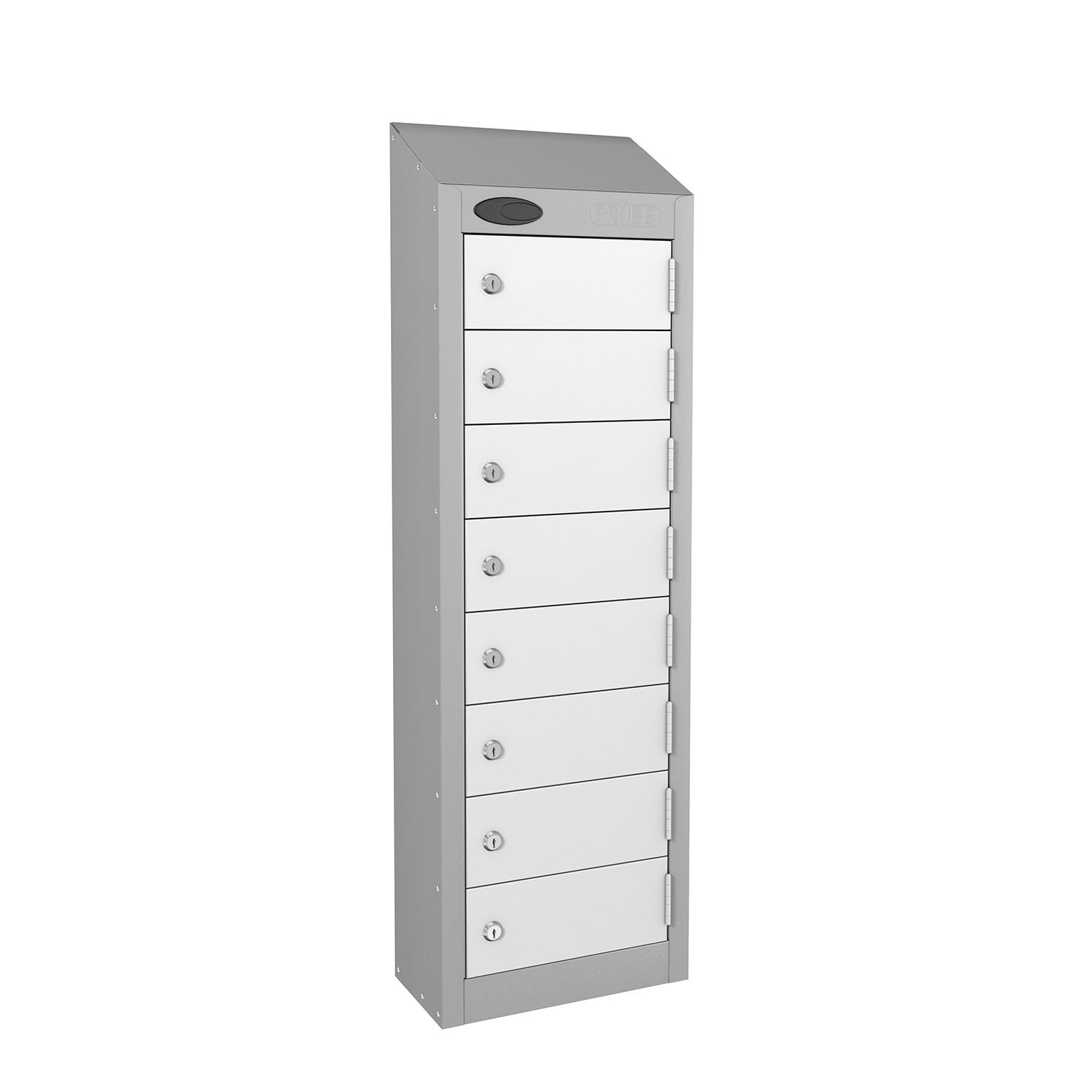 Probe 8 doors small compartment personal lockers in white colour